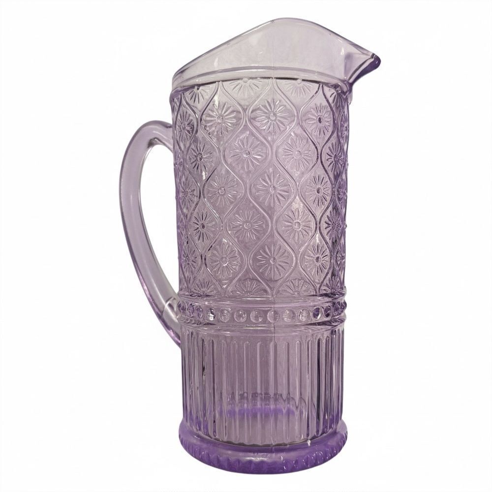 Godinger Clark Glass Beverage Pitcher Lavender Purple